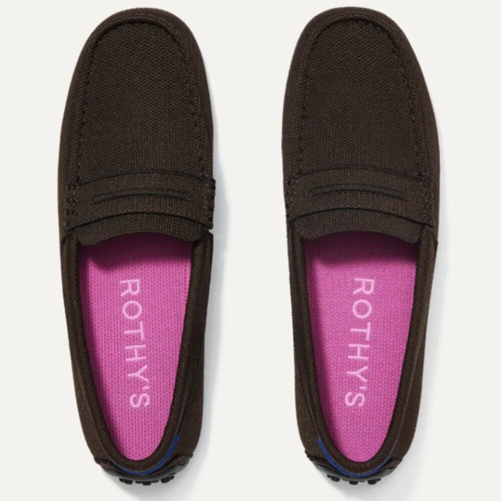 Rothy's The Daily Driving Loafer Flats Deep Chocolate Brown Size 10.5